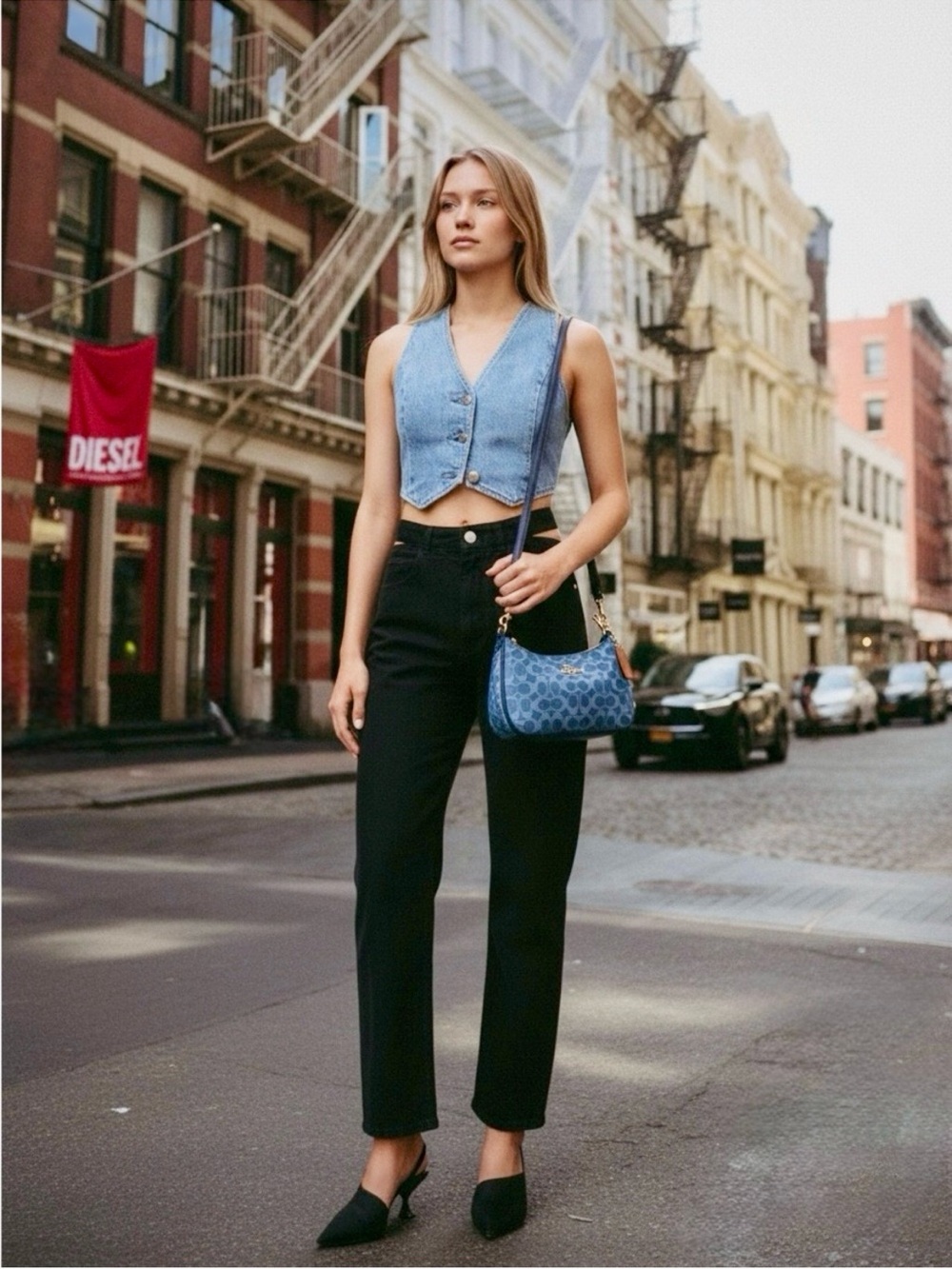 NWT Frame Le High N Tight Jeans in Film Noir Cut Out Waistband Size 25